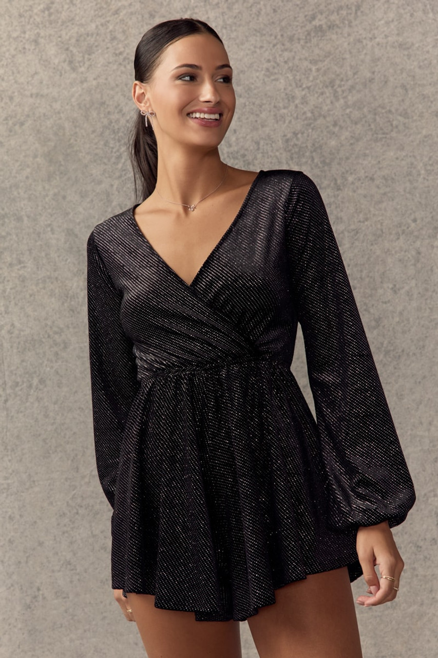 【新品タグ付き】Layered Romper /レイヤードロンパース ブラックS ALEXIA STAM（アリシアスタン）の「Layered Romper /レイヤード