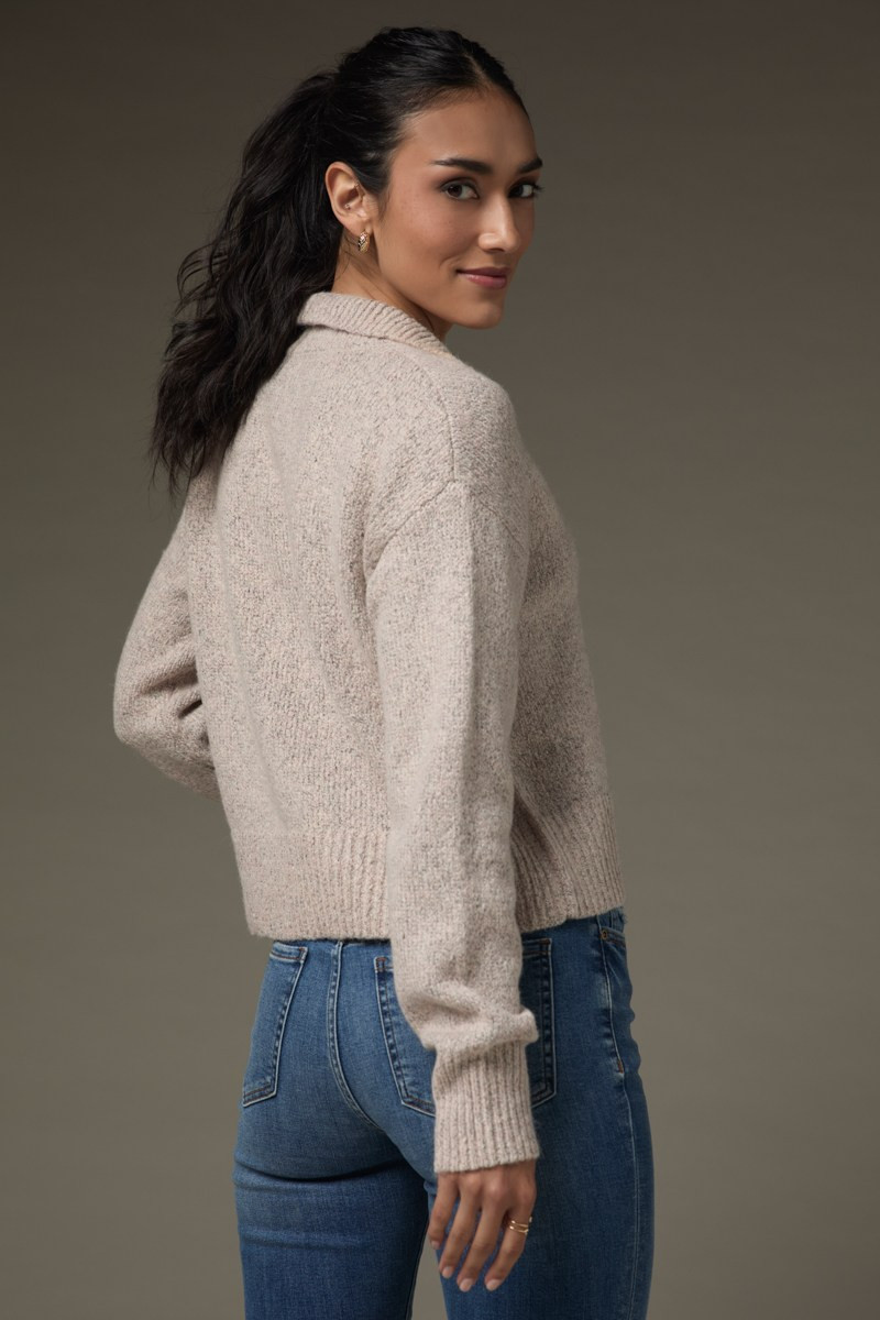 Hannah Snap Button Collar Pullover Sweater | francesca's®