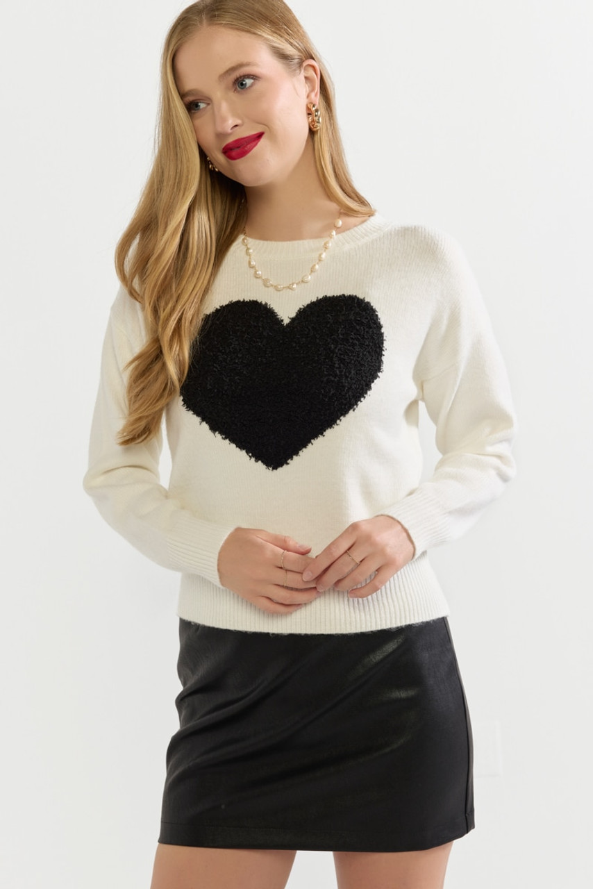 Heart Pullover Sweater Punky Heart Navy Blue Fair Isle Heart