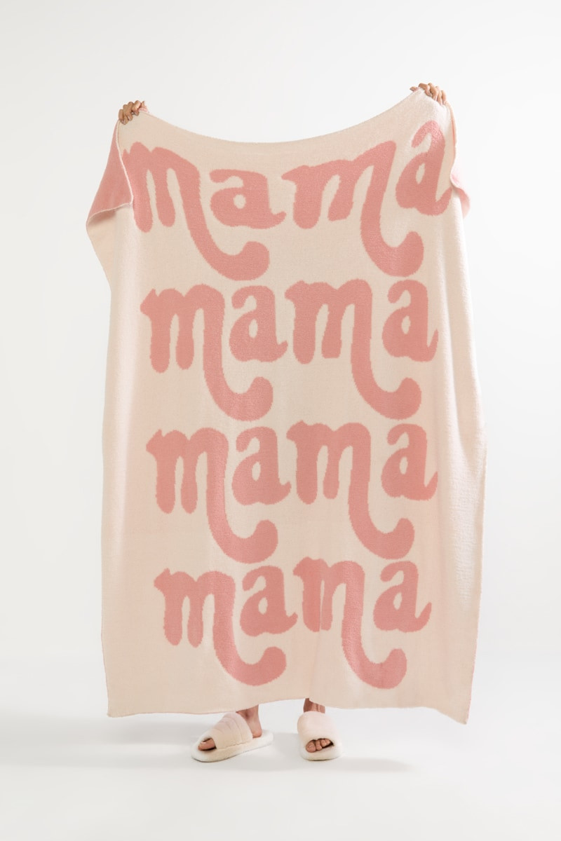 mamama：DeuxiemeClasse：Twinscotton Mama Mama Mama Two Tone Blanket | francesca's®