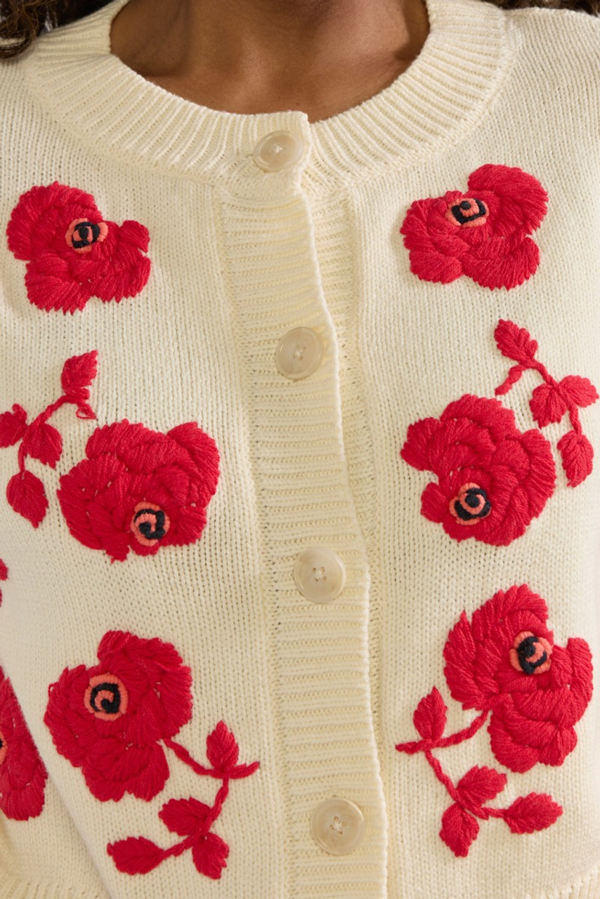 Tracy Floral Embroidered Short Cardigan | francesca's®