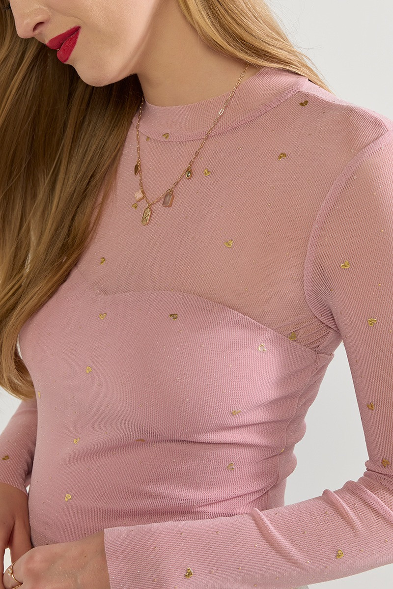 heart mesh top