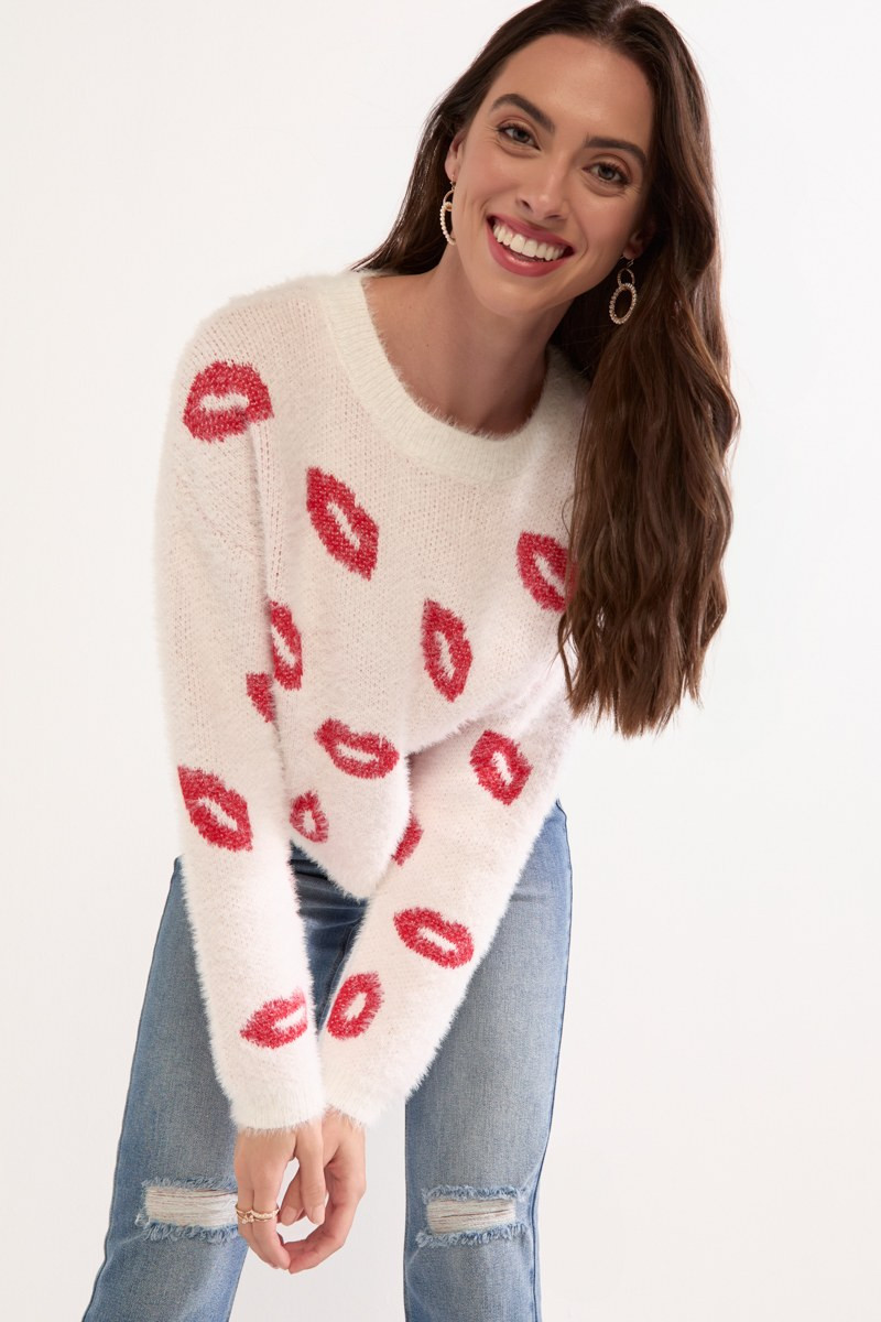 Her lip to♡Lace Up Wool-blend Pullover Fubail / Lace Up Wool-blend Pullover