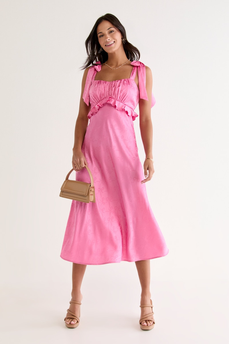 self portrait floral blush midi dress Pink Lace Scoop Back Midi Dress – self-portrait-US