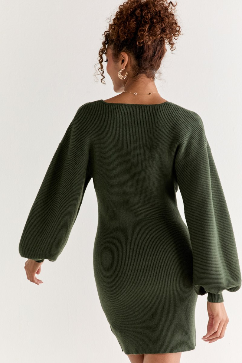 Maria Balloon Sleeve Sweater Dress
