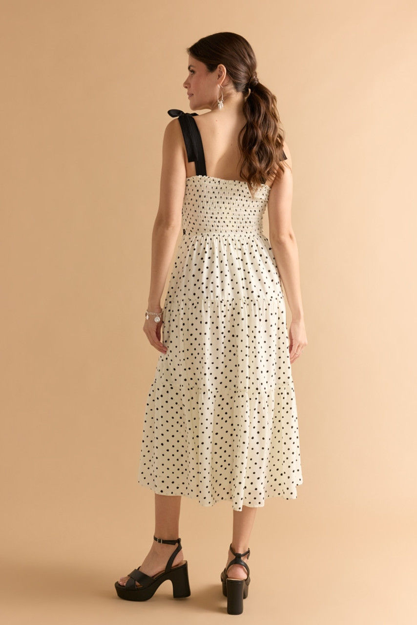 ハーリップトゥ　Polka-Dot Lace-Trim Dress 新色】Polka-Dot Lace-Trim Dress