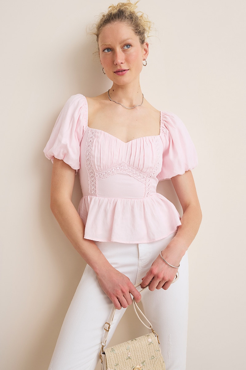 bluelea ブルレアパフスリーブブラウスPuff sleeve blouse 中古・古着通販】BLUELEA (ブルレア) Puff sleeve blouse/パフスリーブ