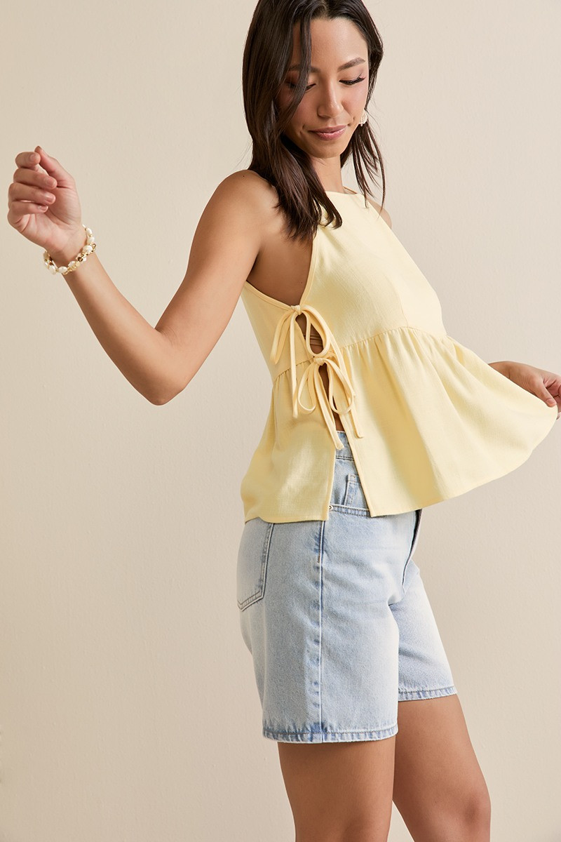 トップス Claire set tops Claire Side Tie Sleeveless Top | francesca's®