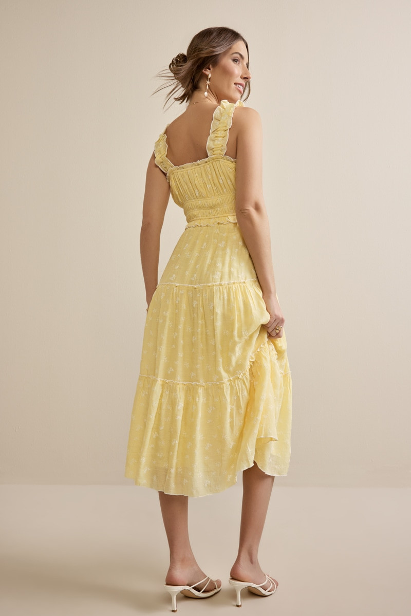 Gracie Lace Trim Floral Midi Dress | francesca's