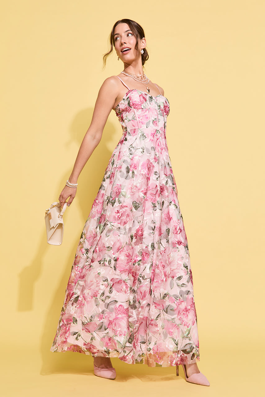 Gwen Floral Corset Maxi Dress francesca's®