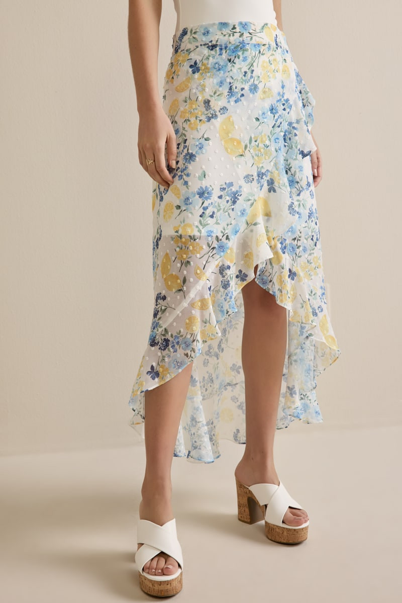 Elise Floral Wrap High-Low Skirt | francesca's®