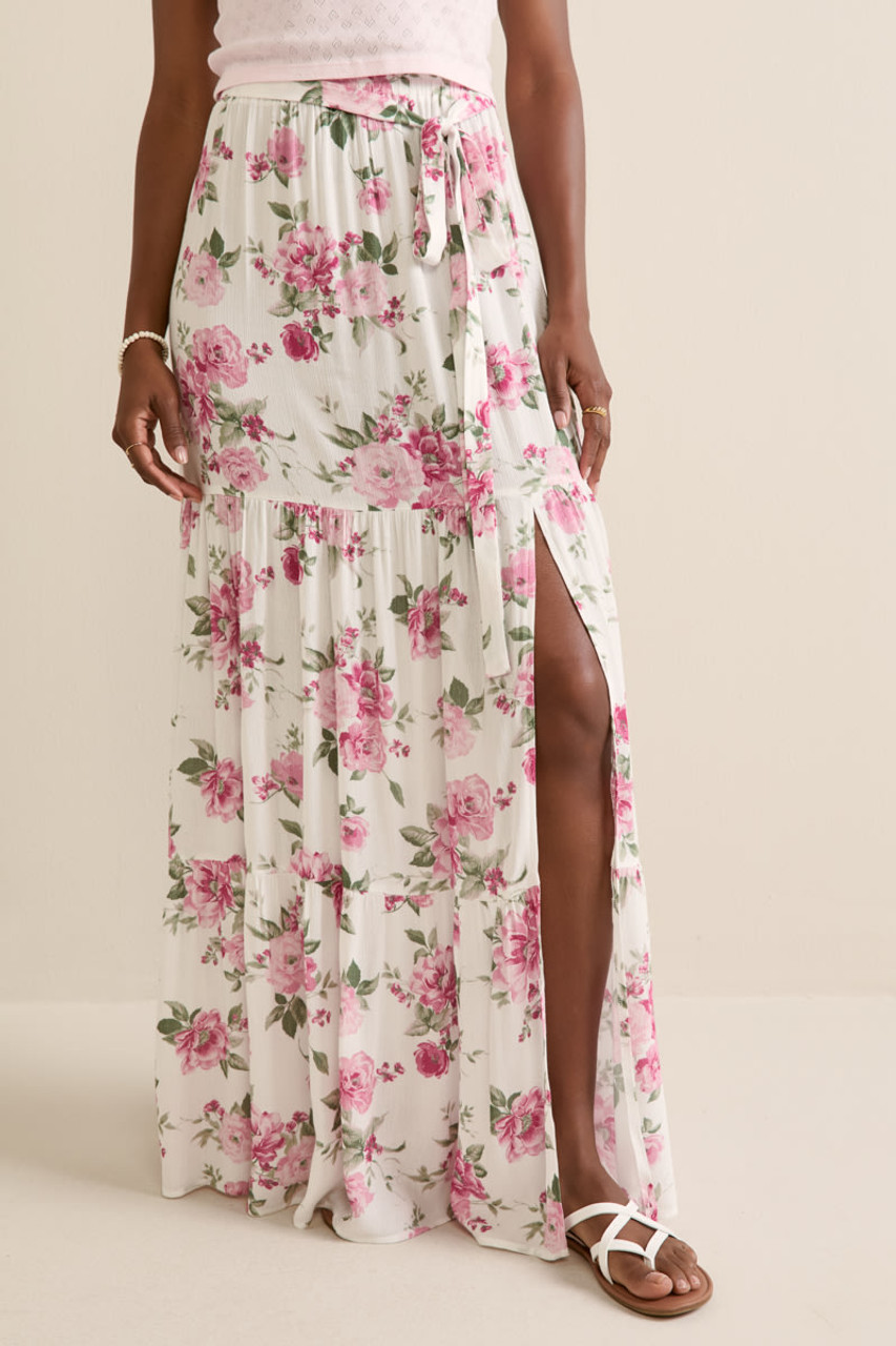 Morgan Floral Tiered Maxi Skirt | francesca's®