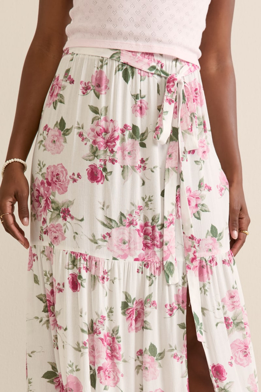 Morgan Floral Tiered Maxi Skirt | francesca's®