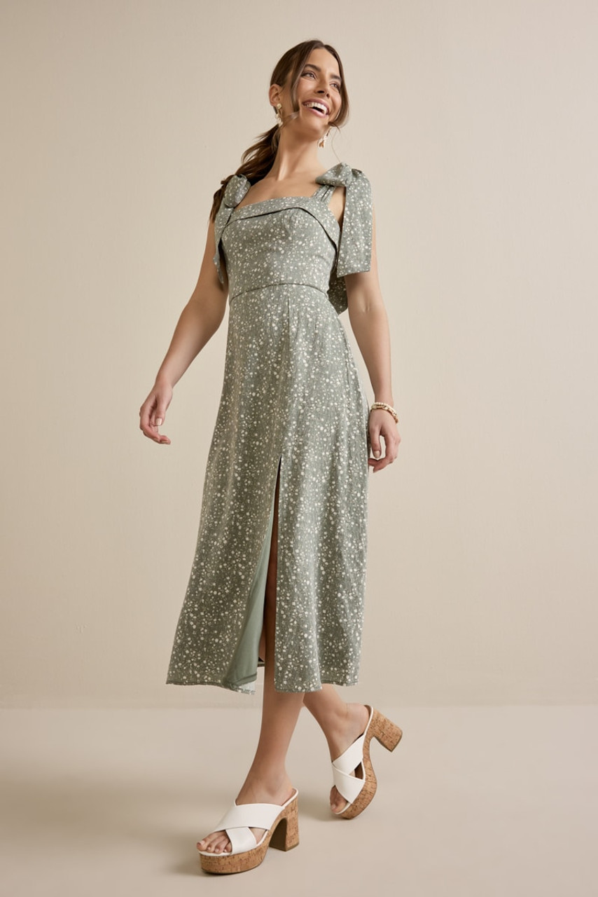 ■The tis■ JULIET RIBBON MIDI DRESS_TT4S602BK Juliet Slub Midi Dress – Marine Layer