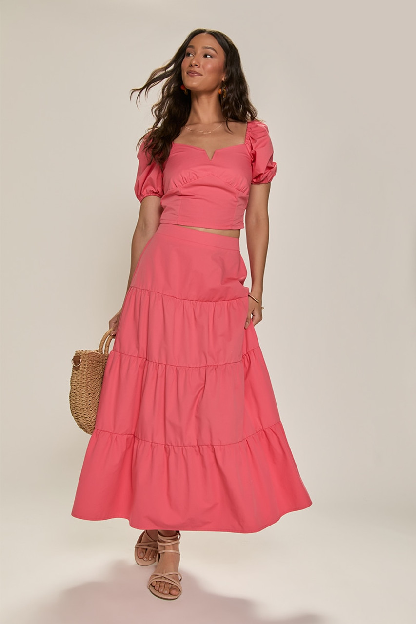 m♡　BIBIY FOIRE PUFF BLOUSE PINK Vada Bow Tie Blouse / Bright Pink - Hello My Love