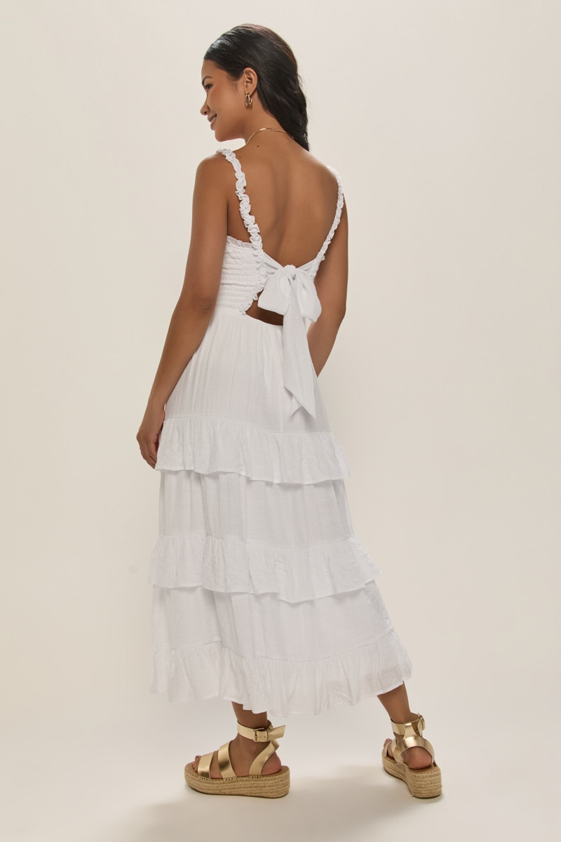 chinese dress ladies Deme by Gabriella Francesca Off White Maxi Dress