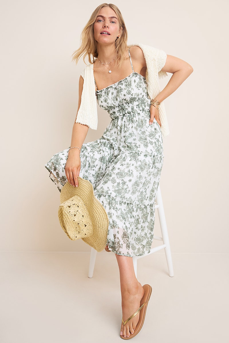 knee length dresses for ladies Callie Trapeze Back Cut Out Midi Dress