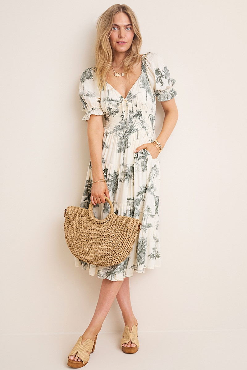 parker smocked drop waist dress Parker | Dresses | Parker Cammie Tropical Puff Sleeve Mini Dress