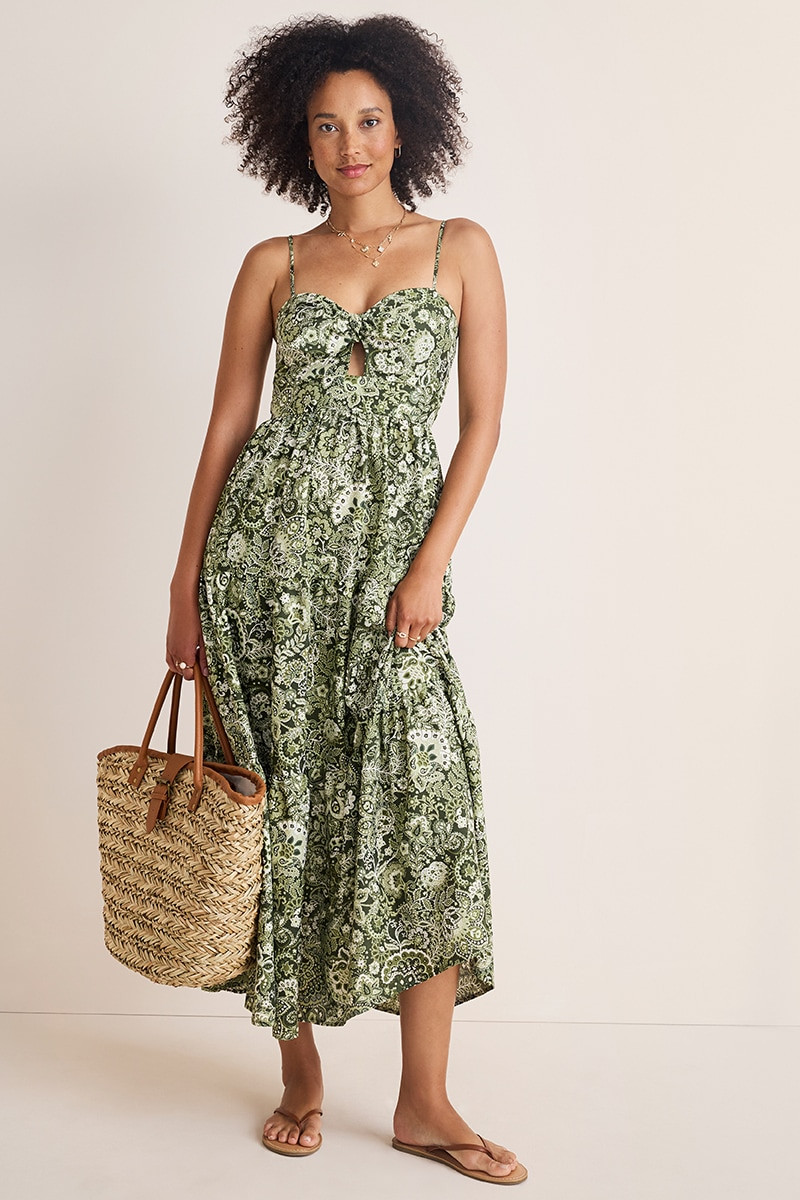 Gia Keyhole Front Floral Maxi Dress