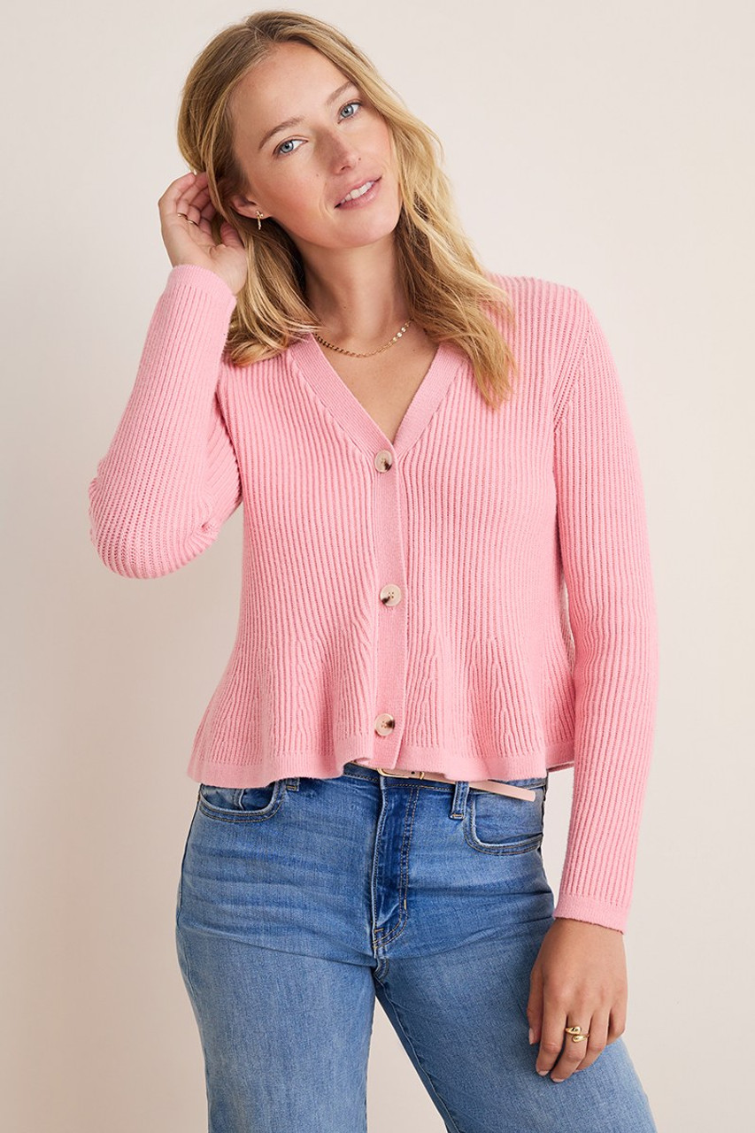 トップス miies miim RIB PEPLUM CARDIGAN miies miim RIB PEPLUM CARDIGAN
