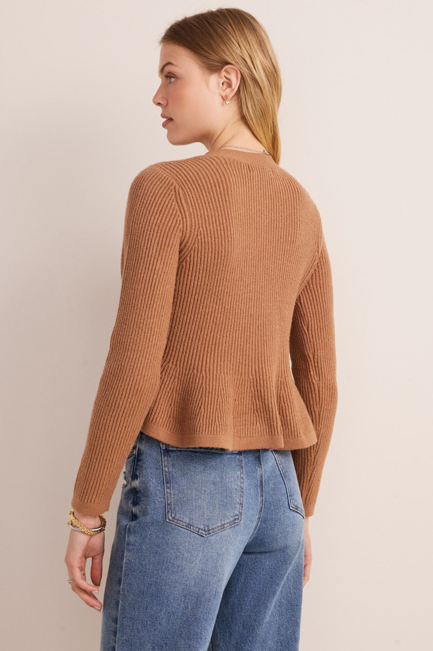トップス miies miim RIB PEPLUM CARDIGAN miies miim RIB PEPLUM CARDIGAN