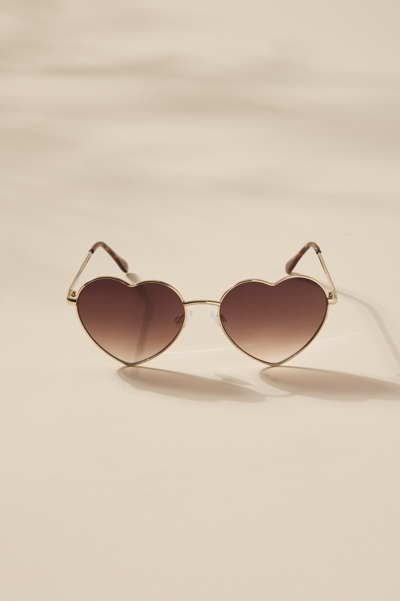 Angel Heart Shaped Metal Sunglasses