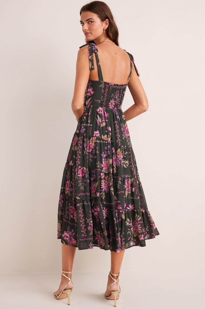 セシリーバンセン TILDE DRESS 12 Nina Floral Tiered Midi Dress