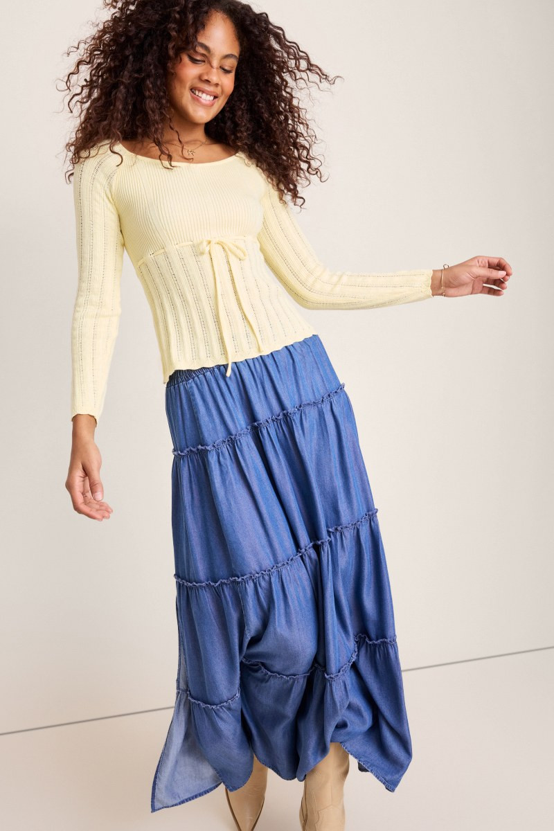 Jodie Rib Knit Tie-Front Top