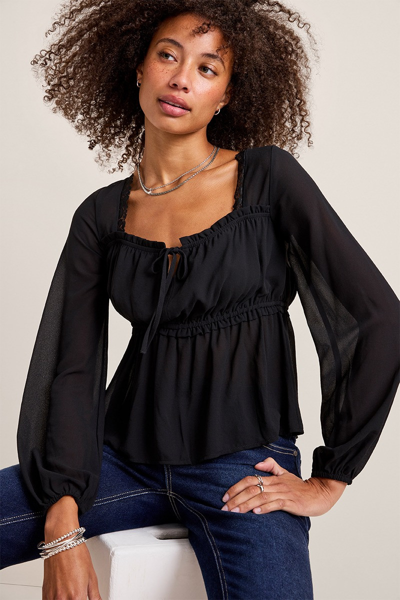 Sherry Front Tie Blouse