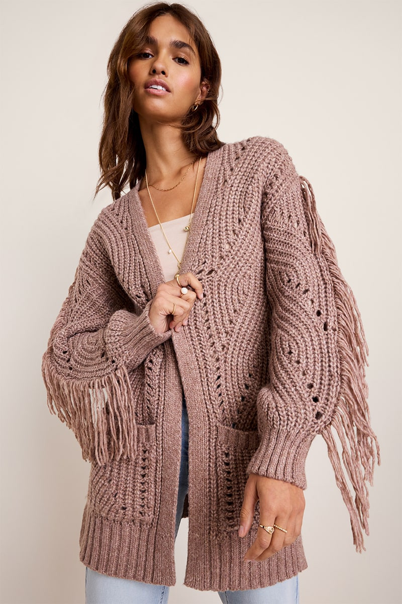 Tina Fringe Knit Cardigan