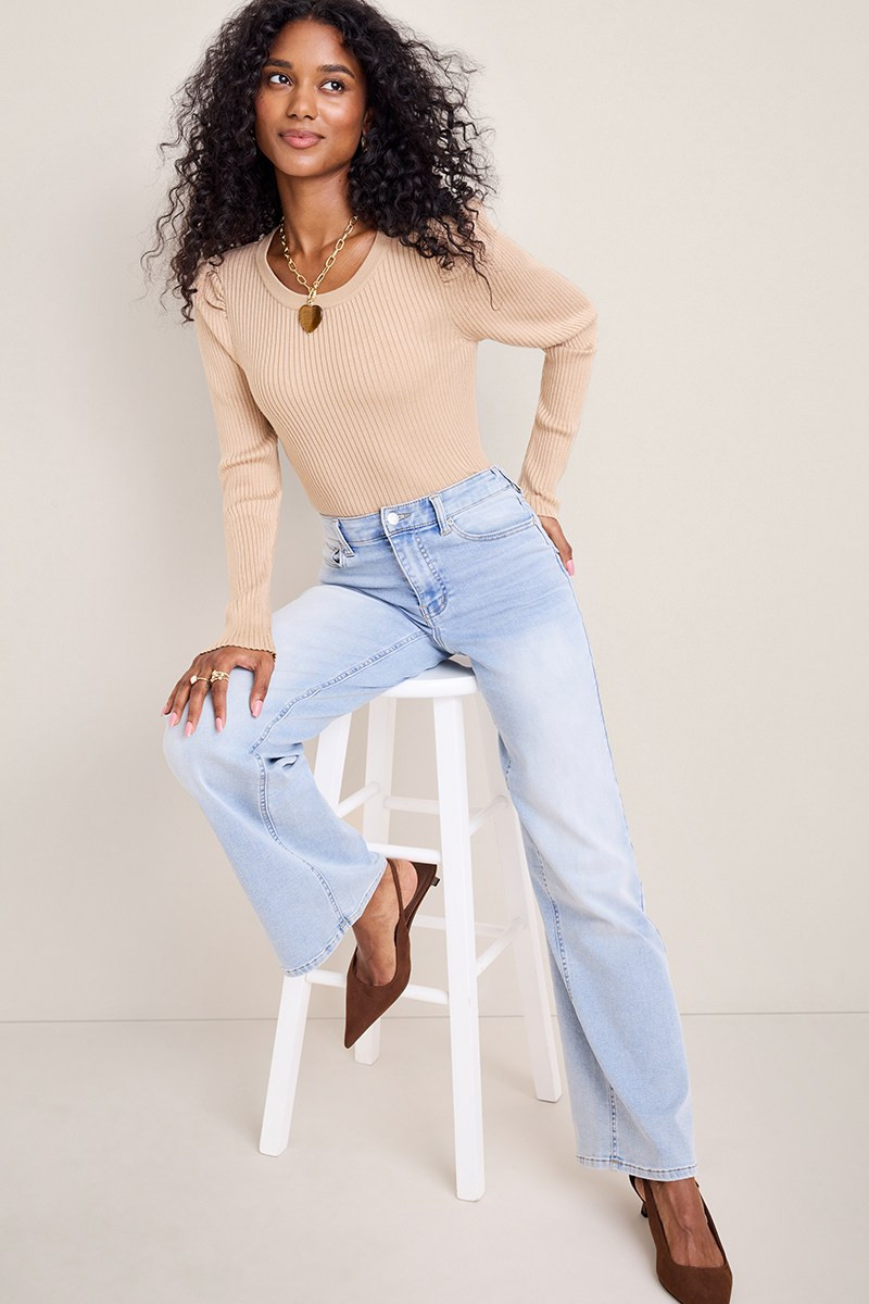 Maria Rib Knit Open Back Sweater