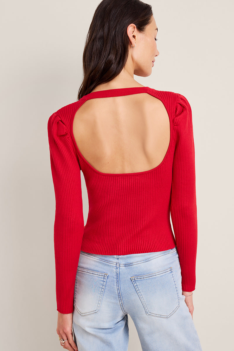 ニット+セーター back open milan rib knit Regen Glanz セーター ニット milan ribs vneck knit/ミラノリブV