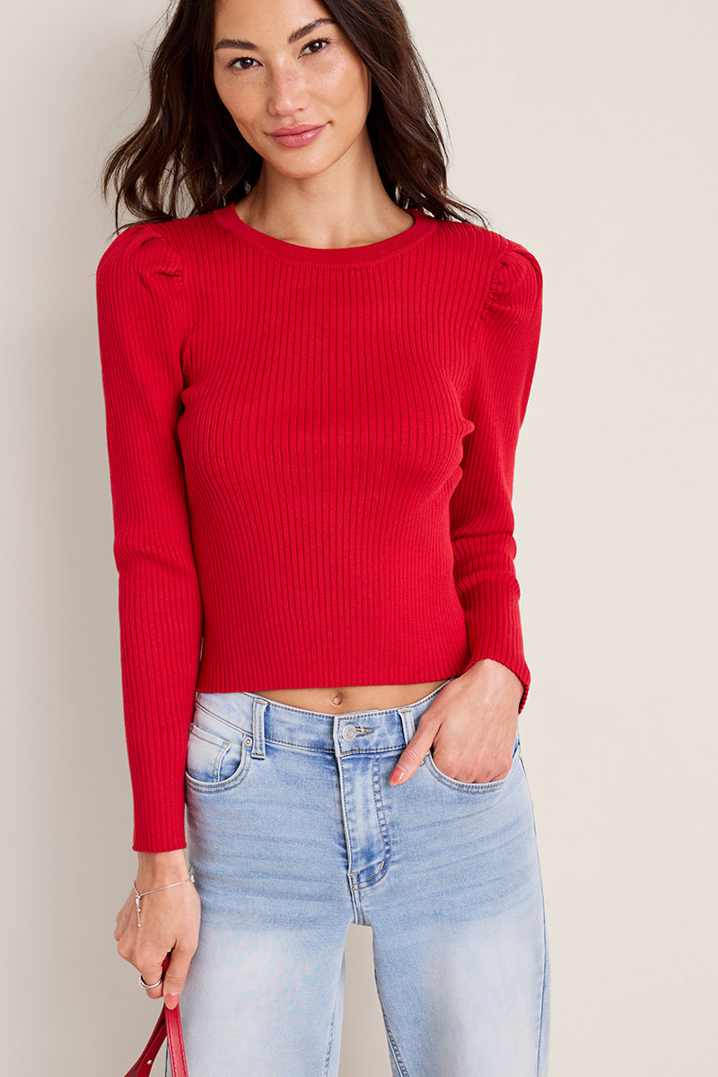 ニット+セーター back open milan rib knit Maria Rib Knit Open Back Sweater