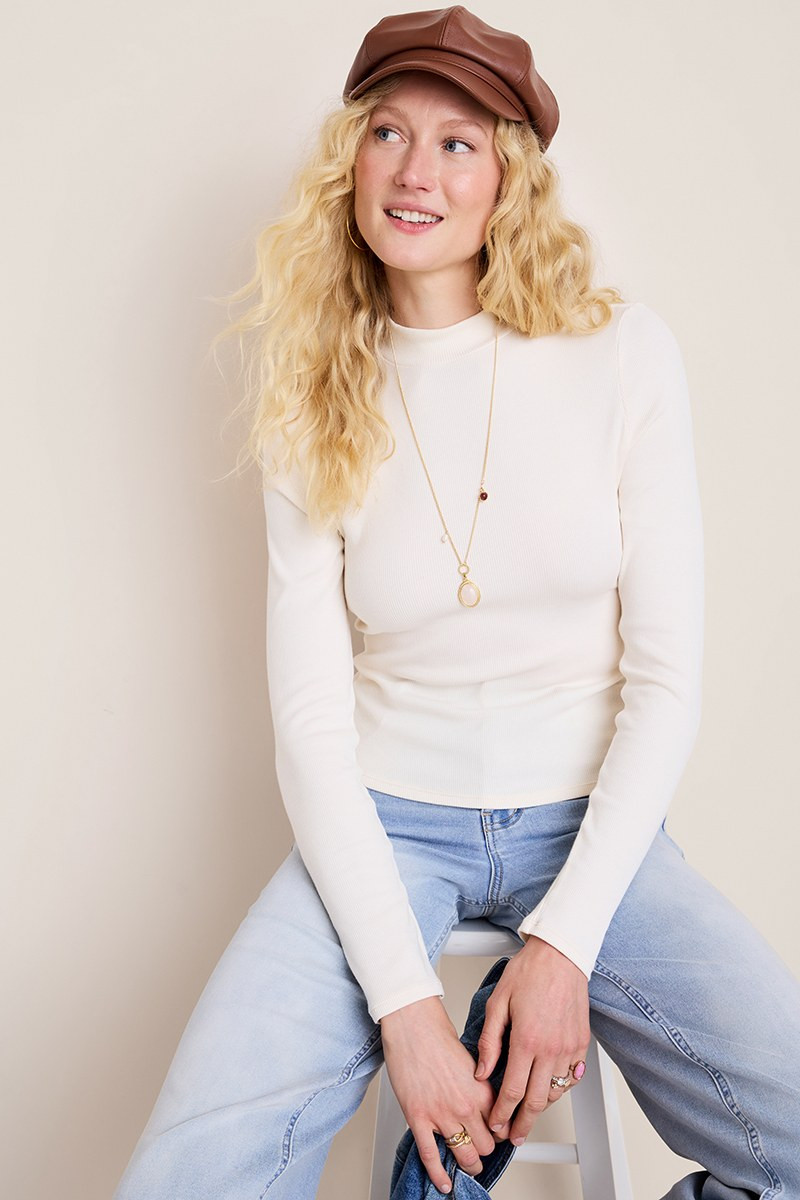 Alyson Mock Neck Long Sleeve Top