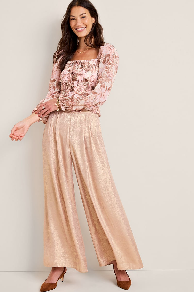 Mary Shimmer Wide Leg Pants