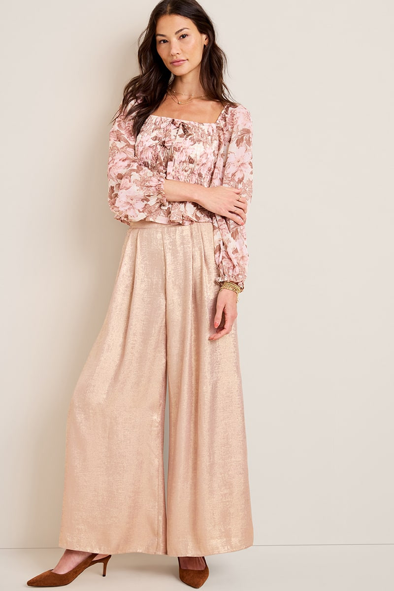 Mary Shimmer Wide Leg Pants