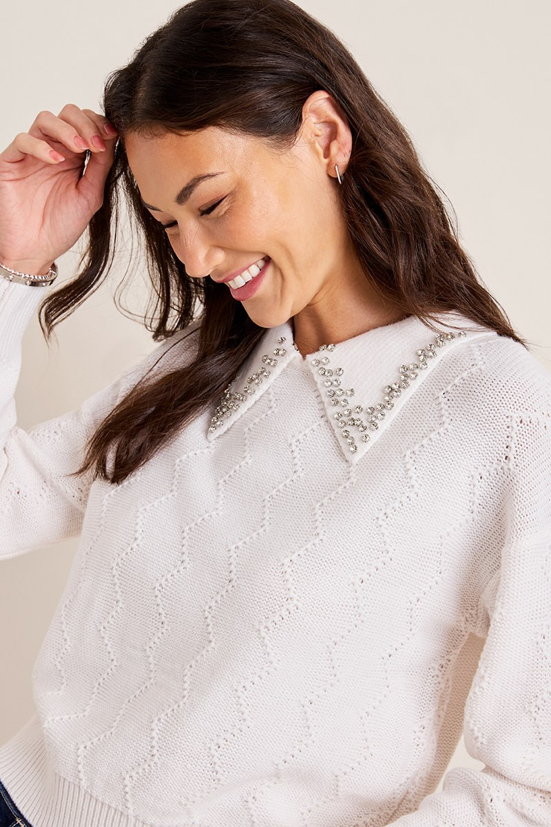Claire Embellished Collar Sweater