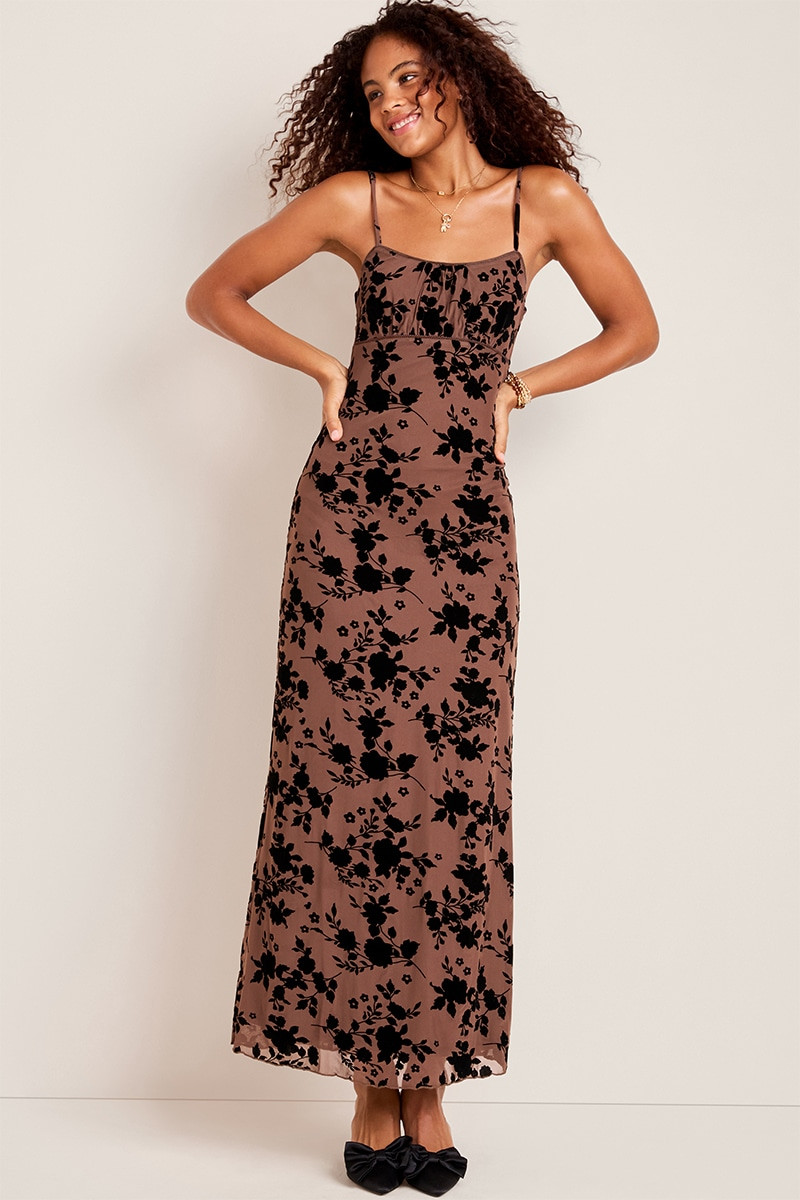 Ava Velvet Burnout Maxi Dress