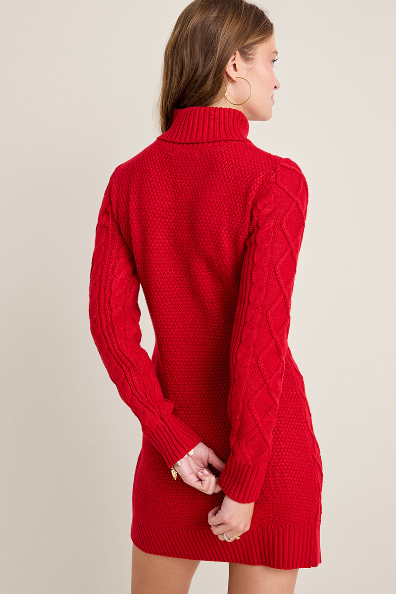 Women's Sweater Chaps Sweater Dress Gabrielle Turtle Neck Sweater Mini Dress