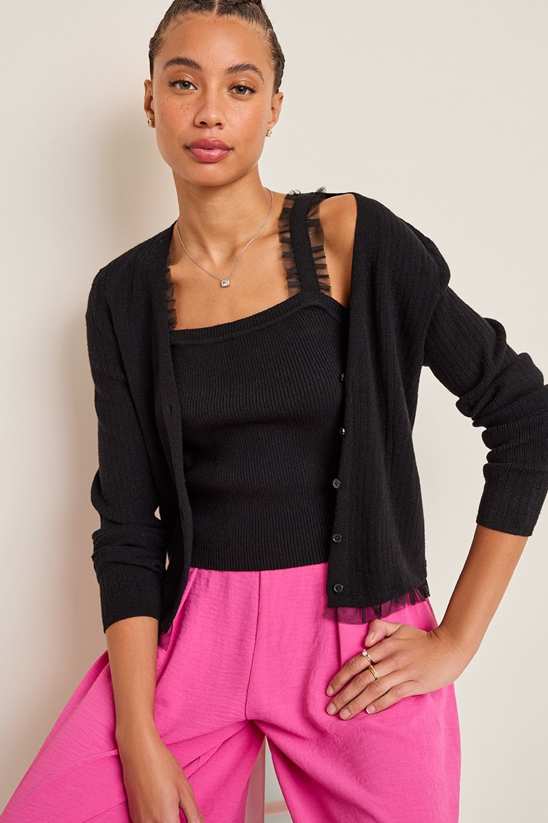 Lana Tank And Cardigan Sweater Set