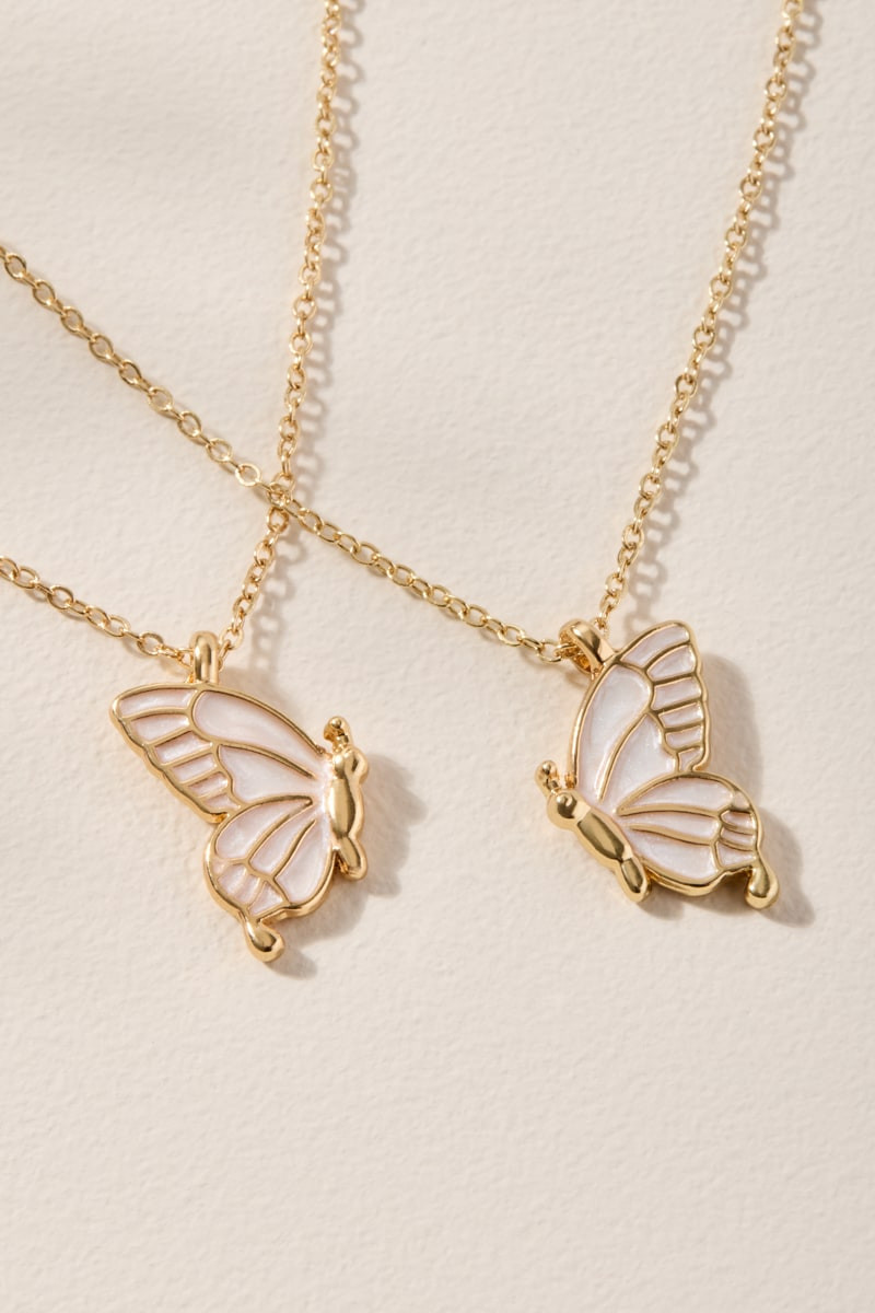 その他 Solid Beat BUTTERFLY PENDANT Butterfly Pendant Bestie Necklace Set