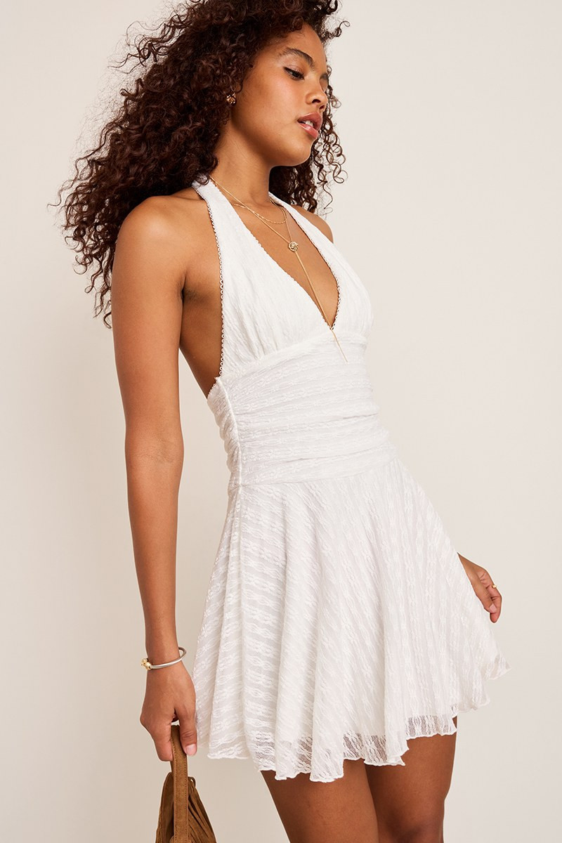 ワンピース mmeeme Sleeve halter check mini onepiece Black Check