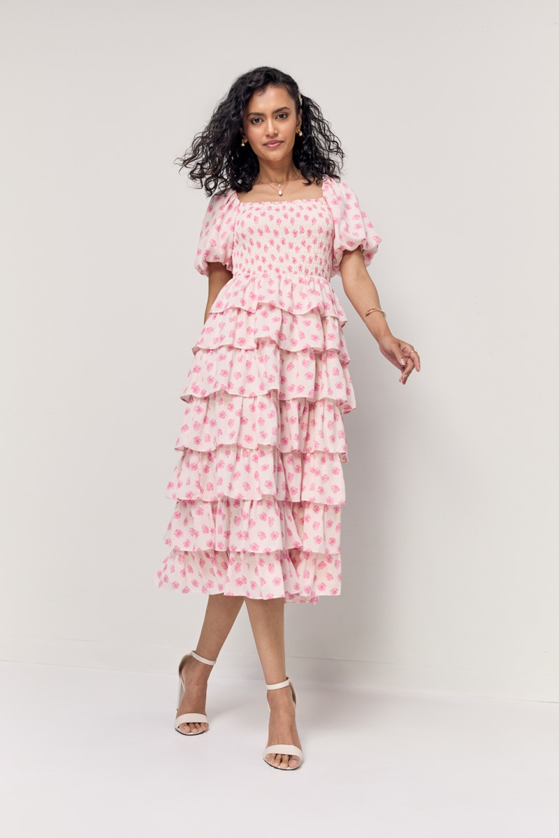 knee length dresses for ladies Kathryn Midi Dress - Warm Grey