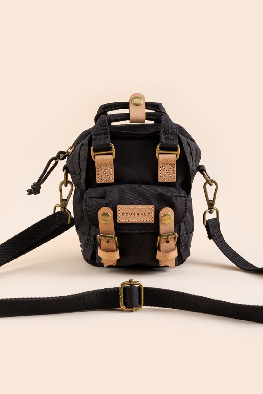 Doughnut Macaroon Tiny Reborn Series Crossbody Bag in Black