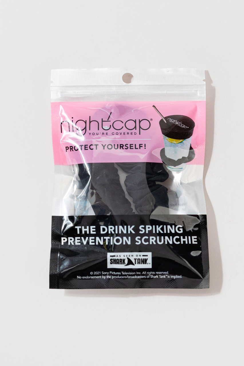 NightCap Drink Cover Scrunchie, 2 Pack- The Drink Spiking Prevention  Scrunchie As Seen on Shark Tank- Black 