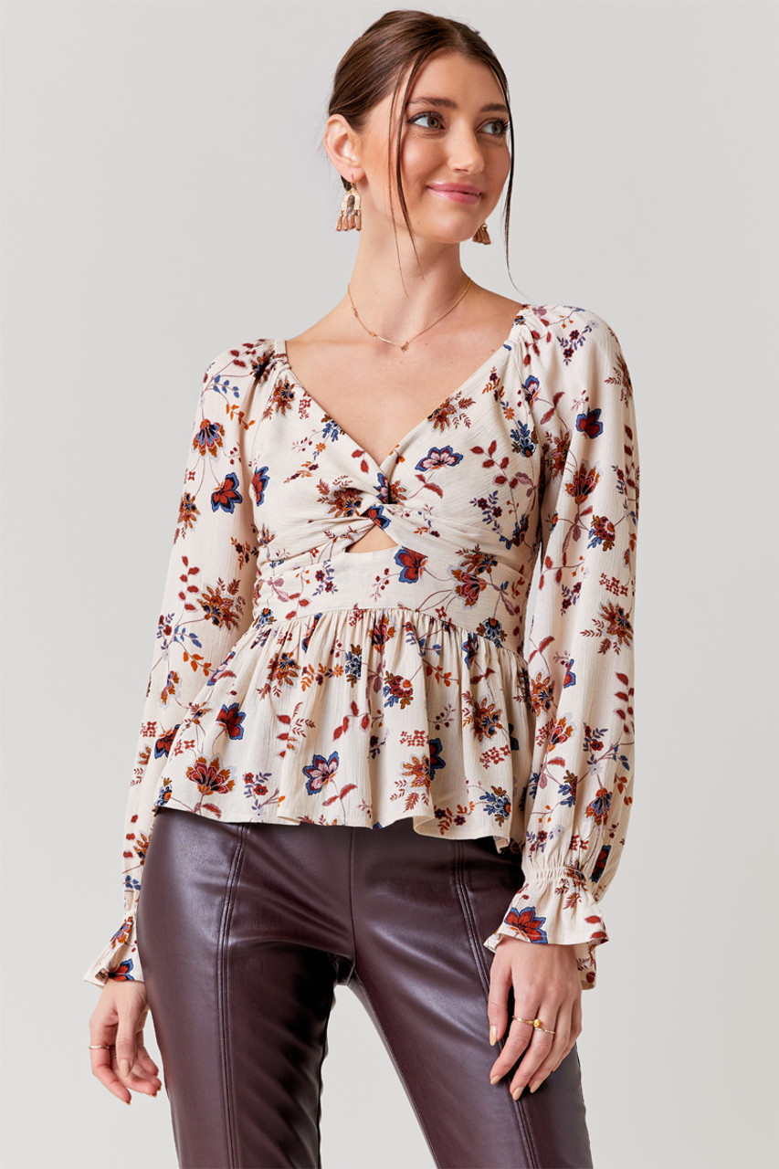 Roula Twist Keyhole Paisley Blouse - francesca's