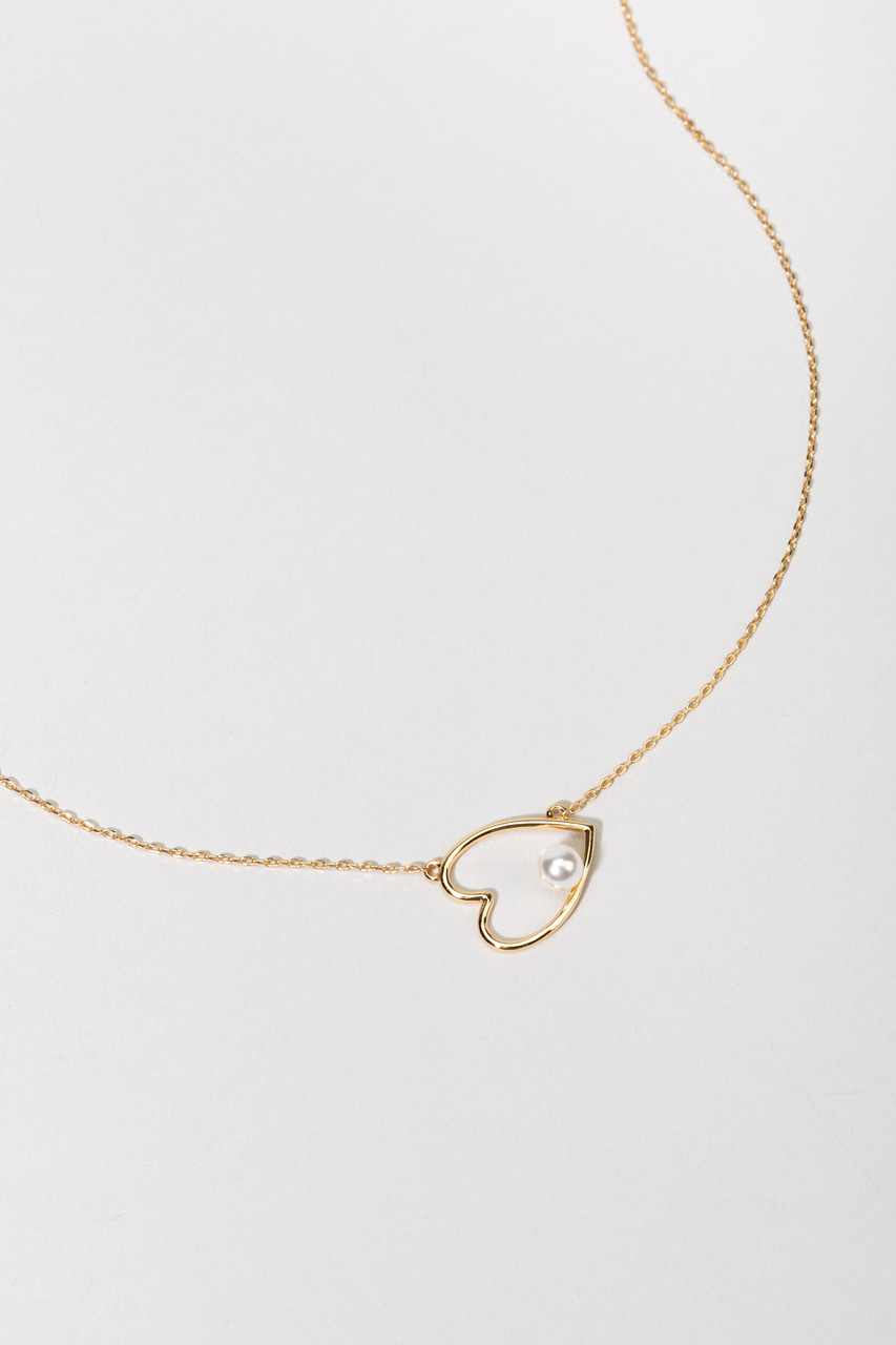 Sideways dainty heart necklace in solid yellow gold, rose gold or white  gold.