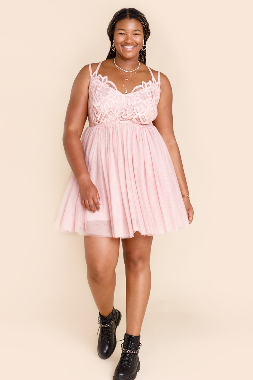 Terrie Bralette Lace Mini Dress