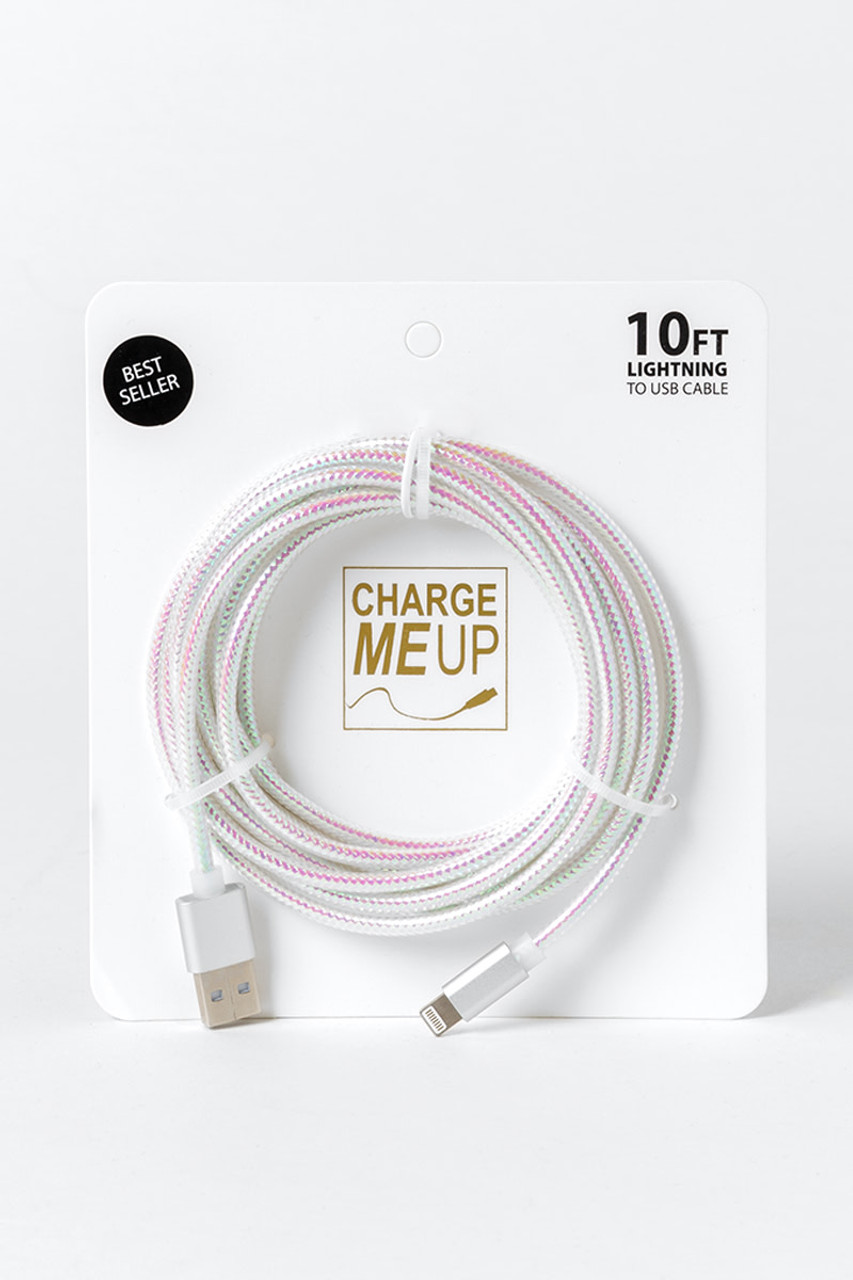 Iridescent 10FT USB Charging Cable