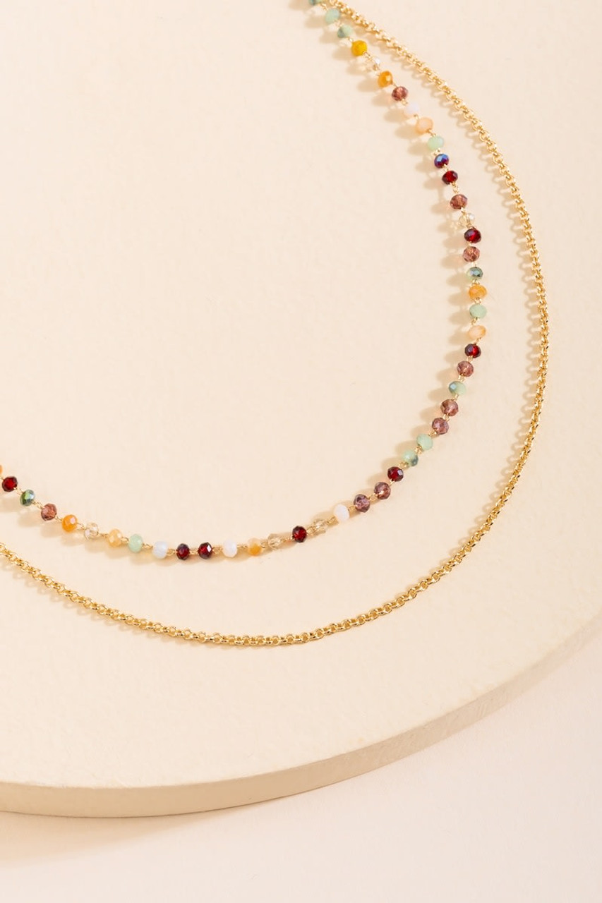 Jessica Beaded Stationed Layered Necklace